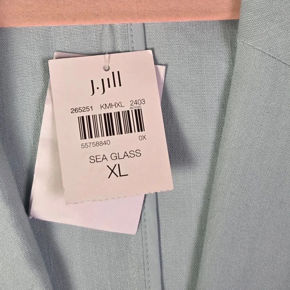 J.‎ Jill Love Linen Sea Glass Blue Blazer Jacket XL NWT 265251